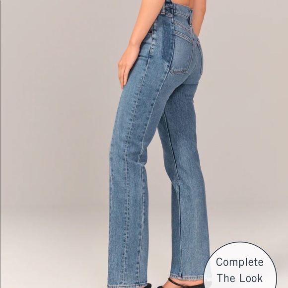 COPY - Abercrombie 90’s ultra high rise 90’s straight jeans worn once - Picture 2 of 4
